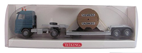 Preisvergleich Produktbild Siemens Wiking Scania 143M 500 - Tieflader Sattelzug mit Kabelrolle
