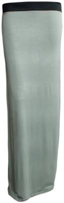 LADIES WOMEN LONG JERSEY GYPSY MAXI SKIRT ALL COLOURS SIZE 8-14 (M/L(12-14), KHAKHI)