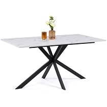 IDMarket - Table à Manger Rectangle Alix 8 Personnes Pied araignée ...