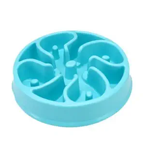 MUNCHOS Durable Slow Fun Feeder Interactive Bloat Stop Dog Bowl for Dog and Cat (Blue)