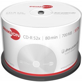 Primeon 2761102 CD-R Rohlinge (80 Min, 700MB, 52x Cakebox, 50-er Spindel)