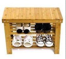 Shoe Cabinet Shoe Rack with Wood Bench Bamboo 60 x 28 x 45 cm/Bekateq | Ideal Eco-Friendly Natural Look Shoe Rack Shoe Shelf Shoe Storage Sturdy, Strong, Durable and Easy to Build