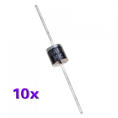 Preisvergleich Produktbild 10 x R-6 1000V 6A axiale Gleichrichter Diode