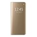 Produktbild LeeACC Galaxy A7(2018)/A750 Spiegel Hülle,Spiegel Schutzhülle Flip Handy Case mit Standfunktion Mirror Clear View Flip Case Kunstleder Tasche im Bookstyle Case für Galaxy A7(2018)/A750, Gold