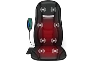 Snailax Back Massager with Heat, Massage Chair Pad with 8 Vibration Nodes, Deep Tissue Massage Seat for Back, Gifts for Men Women, Home Office Use