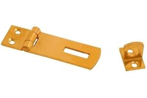 Dzina™ Hasp and Staple 50mm x 15mm (2 Inch) Brass Pack of 10