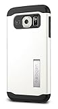 Spigen Slim Armor Cover Case with Kick Stand and Air Cushion Corners for Samsung Galaxy S6 - Shimmery White (Retail Packaging) (Wireless Phone Accessory)