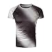 Produktbild SANFASHION Herren T- Shirt Lustige 3D Muskel Druck Tank Top Fitness Kurzarm Muskelshirt (2XL, Schwarz0418)