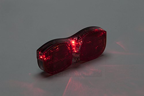 Drehflex® Formschöne LED Rückleuchte / Reflektor für den Gepäckträger, zum Anschrauben. Batterie betrieben - 4