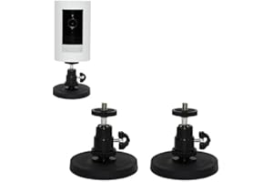 TEKCAM Zestaw 2 magnetycznych uchwytów ściennych kompatybilnych z Ring Stick Up Cam/Pro/Ring Outdoor Camera Plus/Arlo, uchwyt magnetyczny ze śrubą 1/4, bez wiercenia, uchwyt ścienny do aparatu, kolor