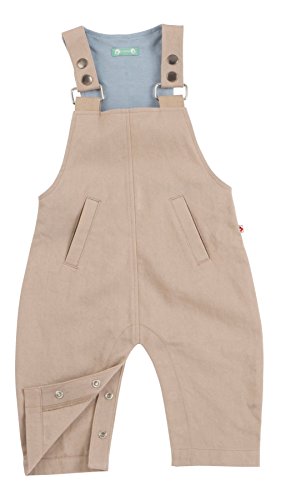 Piccalilly Organic Cotton Beige Baby Boys Dungarees 3-6 months