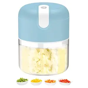 Priyadarshi 30W Small Wireless Food Processor Portable Mini Garlic Choppers Blender Mincer Waterproof USB Charging For Ginger Onion Vegetable Meat Nut Chopper- White