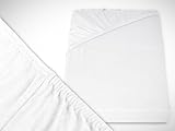 klassisches Jersey Spannbetttuch – erhältlich in 22 modernen Farben und 6 verschiedenen Größen – 100% Baumwolle, 70 x 140 cm, weiß - 2