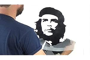 IDEAL STENCILS banksy CHE GUEVARA Pochoir Réutilisable Décoration murale pochoir Graffiti BANKSY STYLE ART POCHOIR PEINTURE murs Fabrics & MEUBLE - semi transparent pochoir, XS/ 11X15CM