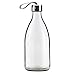 Produktbild Grip & Go 1.0L Transparent Clear Design Glas Kühlschrank Flasche - Edelstahldeckel