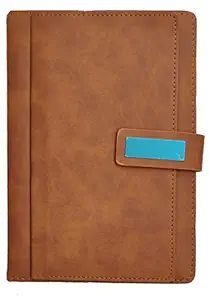 AccuPrints Hard Bound A5 or 5.8 * 8.3 inches Notebook Diary with PU Leather Magnet Lock Pages 200 for Office Personal Man boy Girl Daily Planner Notebook Diary Planner jounal Notebook Diarys 2020 (Brown)