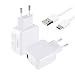 Produktbild UrbanX 18W Quick Charge 3.0 USB Ladegerät kompatibel für Galaxy S10, S10E, Note 8/9, S9, S8 Plus, LG G7, V40, V30, G6, Moto G6, Huawei P20, Xiaomi Mi A2, iPhone, iPad (Mit 1 Meter Typ-C Kabel, Weiß)