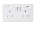 Price comparison product image 13A 2G DP Switched Socket with Dual USB Charger (with a Type-C FASTCHARGE port) - Matt White