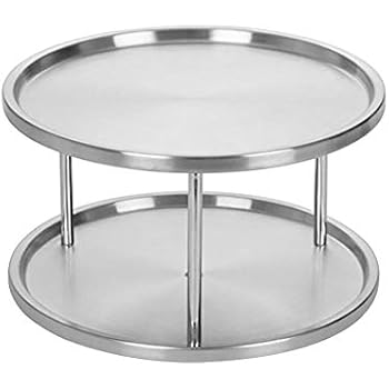 WENKO Schrankrondell Duo, 2 drehbare Ablageflächen, Edelstahl rostfrei