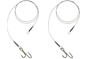 BLNTACKLE76 Zestaw: 2 x przypon JENZI hak Rig Ryder 7 x 7, 60 cm szczupak przynęta Float - Rig rozmiar haczyka 2, 4, 6 + gratis Petri Heill! Naklejka
