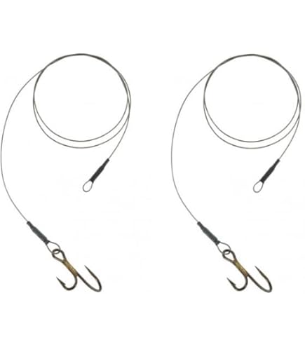 Jenzi Lot De 2 Crochets De Bas De Ligne Rig Ryder 7 X 7, 60 Cm Pour Brochet Flotteur – Taille 2, 4, 6 + Autocollant Petri Heill