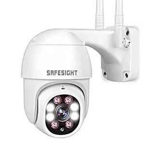 SAFESIGHT CareCam Pro 360 degree Smart Pan Tilt Home Office WiFi Outdoor PTZ CCTV Camera | Wireless Outdoor Security 360 degree 1080P (Full Hd) | Night Vision | Up to 128 Gb Microsd Card Slot | Motion Detection