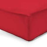 Vision Drap Housse Rouge 140x190cm - 100% Coton