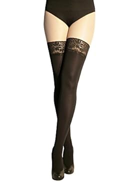 Marilyn blickdichte halterlose Strümpfe mit 9 cm Spitze, 100 Denier