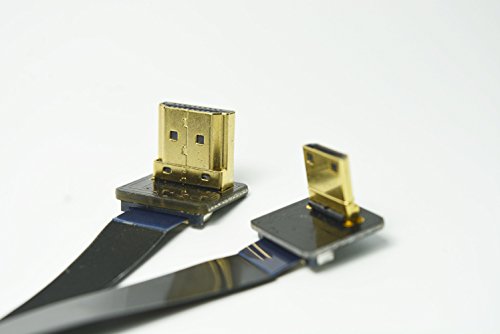 FPV HDMI Kabel Mini HDMI männliche Schnittstelle 90 Grad zum Standard HDMI Mann 90 Grad für bürstenlose Kardanische Handgriff Kardanische Drohne dsrl Kardanische Multicopter Luftbild Fotografie schwarz 60CM - 4