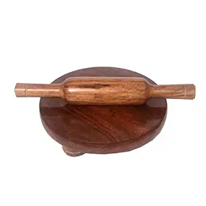 MG Handicrafts 100% Makrana Wodden Chakla/Rolling Board/Roti Maker (Premium Finish) (Wooden Belan, 9 in) (Wooden chakla belan)