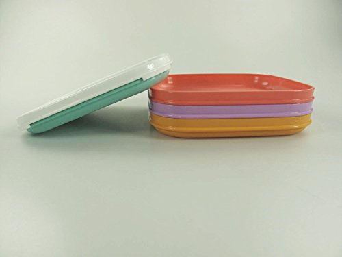 TUPPERWARE Picknickteller To Go Picknick mint+flieder+orange+lachs (4) 10426 - 3
