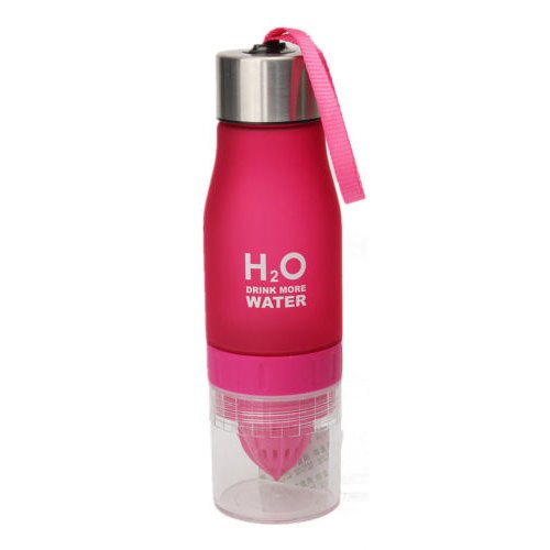 Frucht Infuser Wasserflasche - TOOGOO(R)650ML Obst Fuzer aufgiessend Teeei Wasserflasche Sport Gesundheit Saft Hersteller Getraenk rosa rot