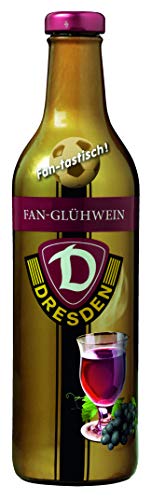 Preisvergleich Produktbild Dresdner Striezel Glühwein-Dynamo Dresden Fan Fruchtglühwein in der metallisierten Vollsleeve Flasche mit dem Motiv des Dynamo Dresden Stadion 6 x 0,75l