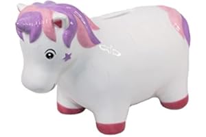 CROCKERY CRITTERS Pudełko na pieniądze Critters - jednorożec z Deluxebase Uroczy zwierzak w kształcie nowatorski bank oszczędny dla dzieci i dorosłych