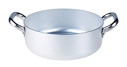Pentole Agnelli ALMA10622 Alluminio Professionale 3 mm, Casseruola Bassa con 2 Maniglie, 3,4 L, Diametro: 22 cm