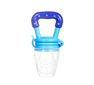Safe-O-Kid- Pack of 1- High Quality; BPA Free; Veggie Feed Nibbler; Fruit Nibbler/Silicone Food; Soft Pacifier/Feeder for Baby (S Size for 4-6 Months Babies)- Blue