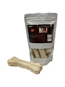 Feedo Pet Food & Supplies Dog Bones Chew Treats Calcium Bones for Dog Rawhide Bones Pressed Bone Bones for Dogs (5Inch x 3Pcs), 250gm