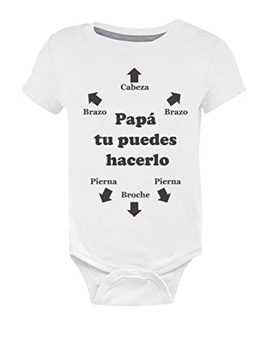Body de Manga Corta para Bebé - Papá Tu Puedes Hacerlo - Regalo Original y Divertido para Padres Primerizos, Futuros Papás