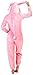 Produktbild Damen Fairisle Einteiler Fleece Overall mit Kapuze Einteiler Hausanzug Bademantel Schlafanzüge Mädchen Damen - pink/weiß Hase, L
