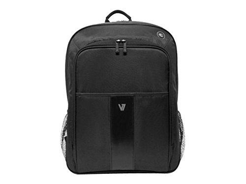 V7 CBP21-9E Professional II Business wetterbeständiges 420 Nylon Rucksack mit Kabeldurchführung für Notebook 40,6 cm (16 Zoll)/Tablet 25,7 cm (10,1 Zoll) schwarz