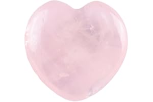 GEMMYDREAM 4.5 mm Rose Quartz Heart Stones, Natural Healing Crystals Gemstones Gift for Stress Relief, DIY Decorations, Chakra Healing, Yoga Meditation