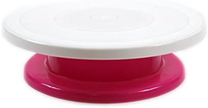 28 CM CAKE DECORATING ROTATING REVOLVING ICING KITCHEN DISPLAY TURNTABLE STAND (PINK)