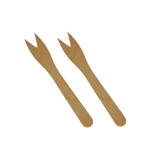 500 Snack-Gabeln, Holz ‚pure‘ 12,1 cm - 2