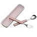 Produktbild VANRA 2-teilig Kinder Besteck Set 18/10 Edelstahl Kinder Geschirr Set Silber Besteck Set Besteck Geschirr Utensilien Löffel Gabel Set mit Reisekoffer für Kinder Kleinkinder (Chrome Finished) (Pink)