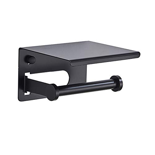 Preisvergleich Produktbild SAN 304 Edelstahl Schwarz Bad Toilettenpapier Handtuchhalter Rollenhalter Papierhalter Kreative Wand Tissue Box Handyhalter Zubehör Ohne Abdeckung (130 * 125 * 82)