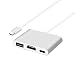Produktbild QWER USB C Hub Typ-C Konverter USB Apple MacBook Computer Pro Adapter VGA Kabel HDMI Docking Station,Silver