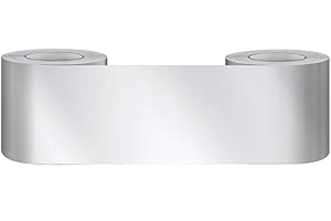 WMHDSJ Borde del papel pintado Espejo de plata Auto Adhesivo del Papel Pintado del PVC Cenefa autoadhesiva para decoración de pared de cocina baño 10cm X 500cm