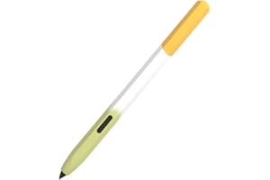 LOVE MEI Kompatibel mit Samsung Galaxy Tab S6 Lite Stylus S Pen Hülle, rutschfest, glatte Griffhülle, Regenbogen-Design, Silikon, weiche Schutzhülle (Gelb + Grün)