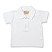 Larkwood Baby Infants Button Placket Flat Knit Polo Shirts White 18-24 Months