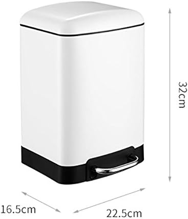 LIU-Simplehuman Rectangular Step Trash Can Stainless Steel , 6l [Tubular Pearl White]
